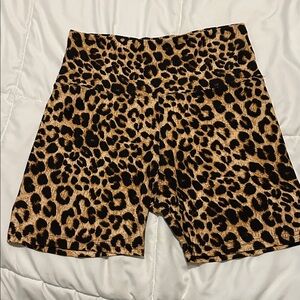 Leopard Print High-Waisted Shorts